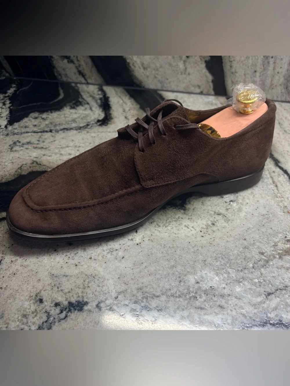 Fratelli Rossetti  Brown Suede Apron Toe Derby Shoes Made in Italy UK 7.5 US 8.5